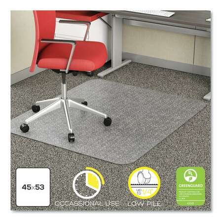 DEFLECTO Occasional Use Chair Mat for Low Pile Carpet, 45x53, Rectangle, Clear CM11242COM